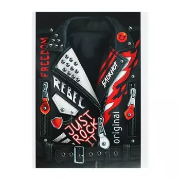 Блокнот А6 40 листов в клетку «Рок-стиль», обложка мелованный картон, блок 65г/м