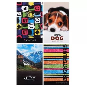 Блокнот А6, 48 листов на скрепке Notepad, бумажная обложка, белизна 80% (серые листы), МИКС