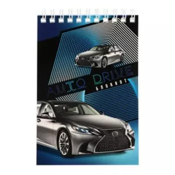 Блокнот А6 60 листов в клетку на гребне "Мечта автолюбителя", обложка мелованный картон, блок офсет, МИКС