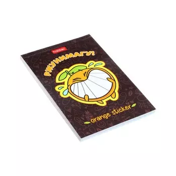 Блокнот А7, 48 листов, в клетку, на склейке, "Оранжевое настроение", обложка мелованная бумага, ламинация, трёхцветный блок, блок 60 г/м2, 5В МИКС