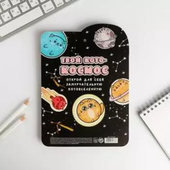 Ежедневник голография и ручка «По знаку зодиака я котик», 40 листов