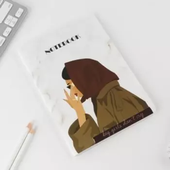 Блокнот А5, 48 листов, в точку, обложка софт-тач «Девочка»