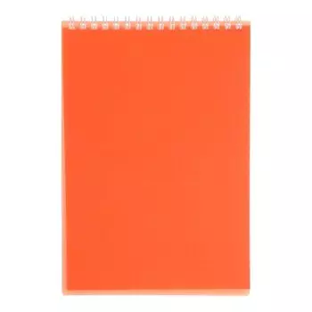 Блокнот в пластиковой обложке А5, 80 листов на гребне DIAMOND НЕОН-оранжевый
