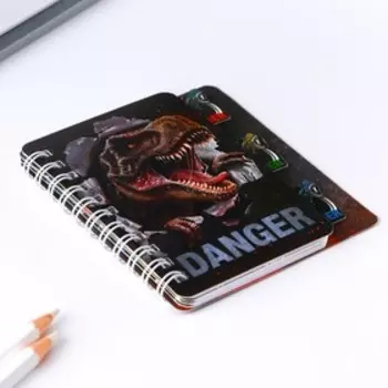 Блокнотик с разделителями А7, 40 л "Динозавр"