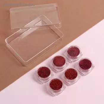 Блёстки для декора «Perfect Red», в пластиковом органайзере, набор 6 баночек