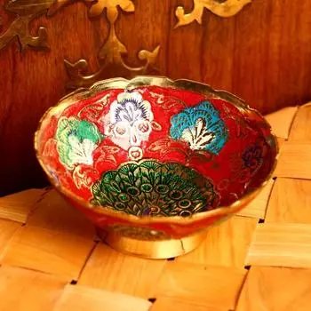 Блюдце латунь "Цветочки" 10х10х4 см МИКС