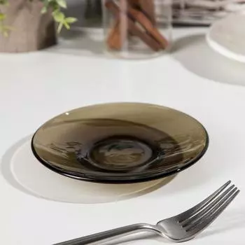 Блюдце Luminarc «С добрым утром», d=13 см, стекло, коричневое
