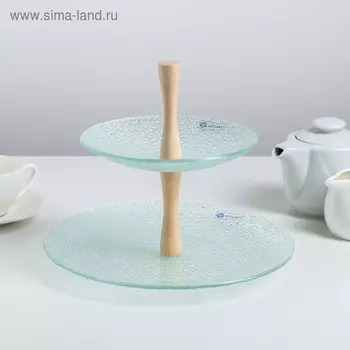 Блюдо 2-х ярусное, d=16,5/24 см, в подарочной упаковке, ручка МИКС