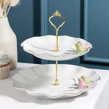 Блюдо 2-х ярусное «Колибри», 26/20 см