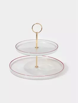 Блюдо 2-х ярусное Magistro Radiant, 2428 см, стекло, прозрачное