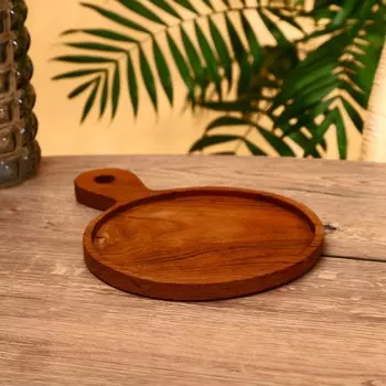 Блюдо 30х20х2 см, тиковое дерево