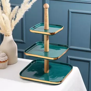 Блюдо 3-х ярусное «Эстет. Gold», 15/20/25 см