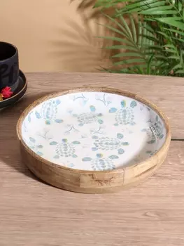 Блюдо «Черепаха и цветы», 25254.5 см, дерево манго