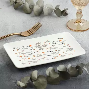 Блюдо керамическое «Цветы», 20.512.51.8 см