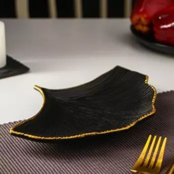 Блюдо для фруктов Доляна «Ракушка», 2315 см, чёрное