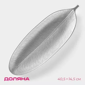 Блюдо для фруктов Доляна «Тропический лист», 40,514,5 см, цвет серебристый