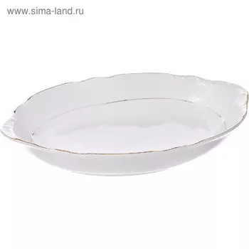 Блюдо для хлеба Constance, декор «Золотая нитка, Отводка золото», 33 x 20 x 5 см