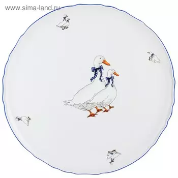 Блюдо для пиццы Bernadotte, декор «Гуси», 32 см