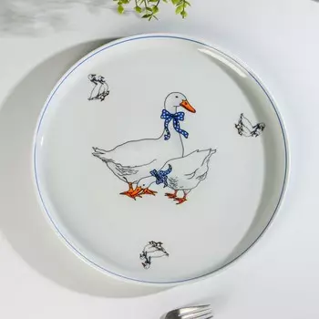 Блюдо фарфоровое для пиццы «Гуси», d=30 см