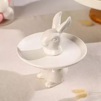 Блюдо для пирожных Доляна «Кролл», 1818 см, доломит, белое