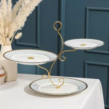 Блюдо для пирожных 3-х ярусное «Жемчужина», 19/23/27 см