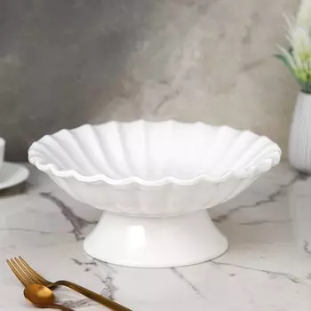 Блюдо для фруктов и десертов Magistro «Цветок», d=25 см, фарфор, белое