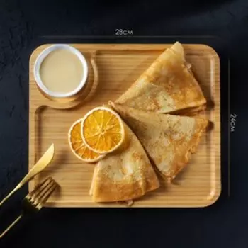 Блюдо для подачи Доляна Striata, 2824 см, бамбук, бежевое