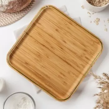 Блюдо для подачи Доляна «Цветение», 29,5×29,5 см, бамбук