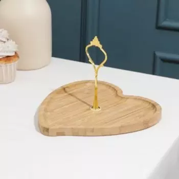 Блюдо для подачи Доляна «Сердце», 19,5×19,5 см, бамбук