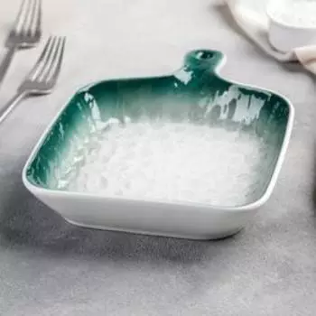 Блюдо для подачи Доляна «Туманность», 23×16,6×3,5 см, цвет зелёный