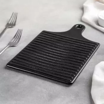 Блюдо керамическое для подачи Доляна «Гриль», 1828 см, цвет чёрный