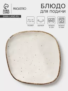 Блюдо для подачи Magistro Alpine Frost. 23212.5, фарфор, белое