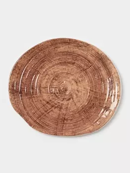 Блюдо для подачи Magistro Wood, 16140.6 см, фарфор, коричневое
