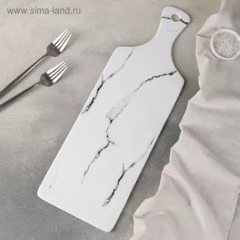 Блюдо фарфоровое для подачи «Мрамор», 44,814,80,8 см, цвет белый