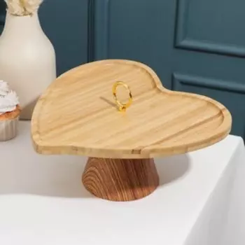 Блюдо для подачи на подставке Доляна «Сердце», 2727 см, бамбук