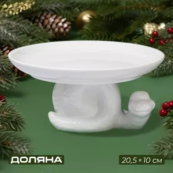 Блюдо для подачи Доляна «Милые змейки», 20.510 см, белое