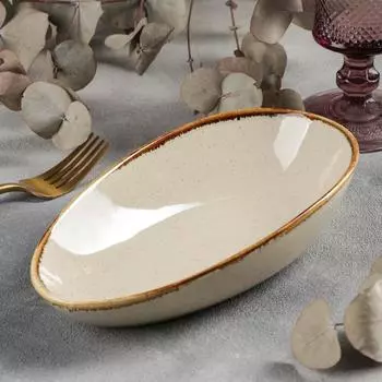 Блюдо керамическое для подачи «Сапфир», 2112,55,5 см, цвет бежевый