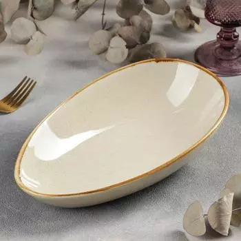 Блюдо для подачи «Сапфир», 26×16×7 см, цвет бежевый