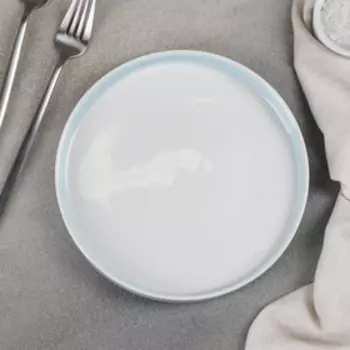 Блюдо для подачи «Туманность», 19,5×2,5 см, цвет голубой