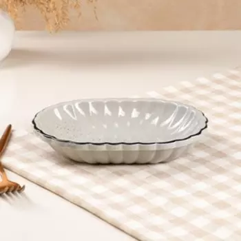 Блюдо для подачи "Заливное", прованс, серое, 0.4 л