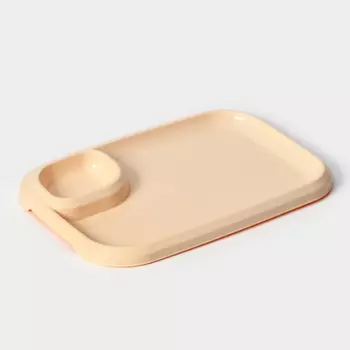 Блюдо для шашлыка с соусницей 30,3212,5 см, цвет бежевый