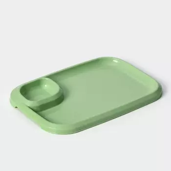 Блюдо для шашлыка с соусницей 30,3212,5 см, цвет оливковый