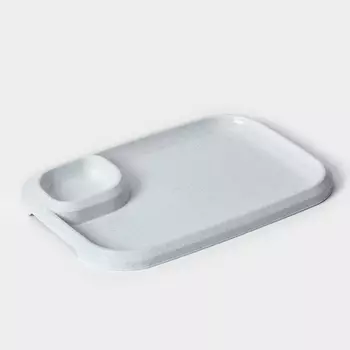 Блюдо для шашлыка с соусницей 30,3212,5 см, пластик, цвет мрамор