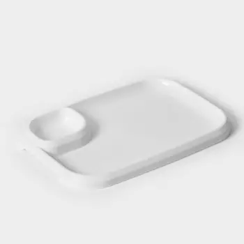 Блюдо для шашлыка с соусницей 30,3212,5 см, цвет белый