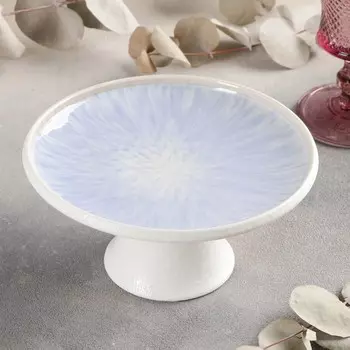 Блюдо для торта «Гравитация», 16,5×8,5 см, цвет голубой