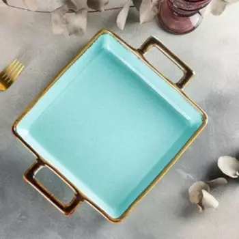 Блюдо для запекания «Сапфир», 31×23×5 см, цвет голубой