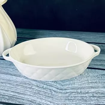 Блюдо для запекания Lenardi Bianco, овальное, длина 35 см