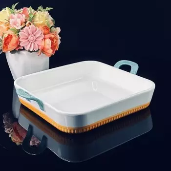 Блюдо для запекания Lenardi, квадратное, с ручками, 34х34 см