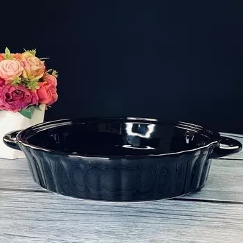 Блюдо для запекания Lenardi, овальное, фарфор, длина 37 см