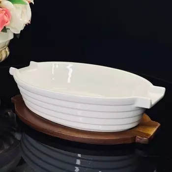 Блюдо для запекания Lenardi, овальное, фарфор, длина 28 см